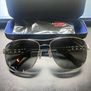 Coach Black and Silver RX Sunglasses.